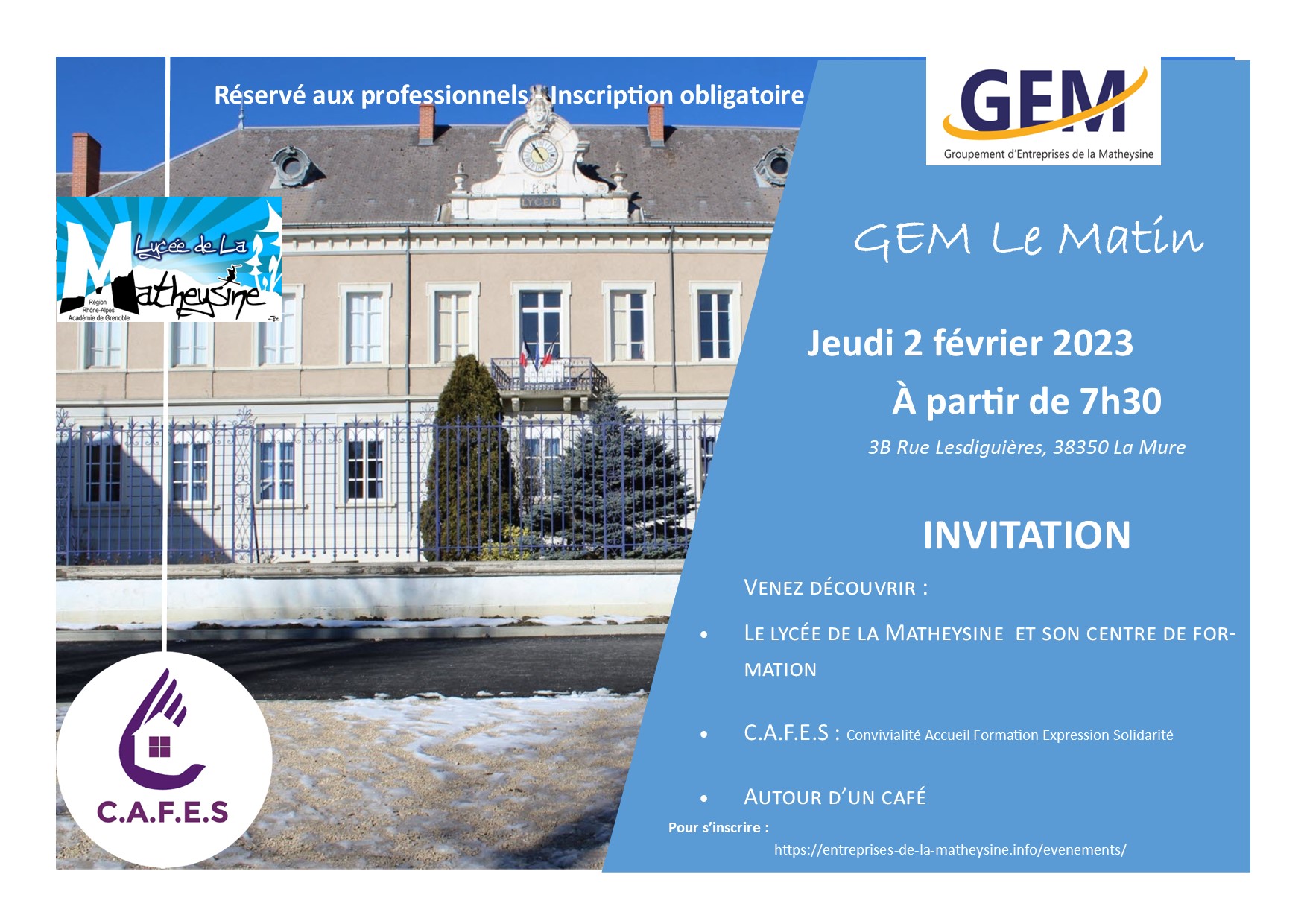 Invitation GEM LE MATIN - 2 février 2023